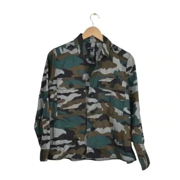 J.Crew Mercantile Camo Utility Shacket Green Brown Size Small - Picture 5 of 16